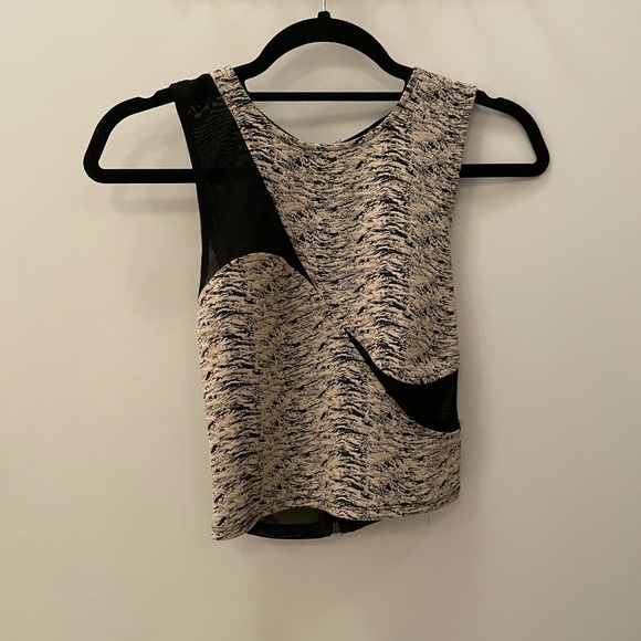 silence + noise Tops Vintage Black And White Sheer Crop Top Poshmark